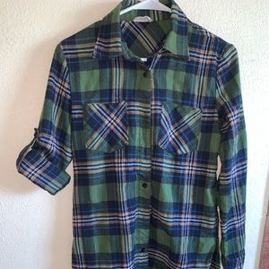 Striped plaid flannel